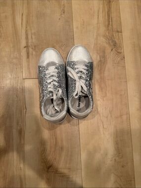 Kenzie Girl Sparkle Silver Kids Sneakers